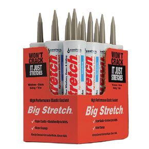 Sashco Big Stretch 10.5 oz High Performance Elastic Sealant, Sandstone (Pack of 12)