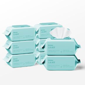 [BEBESUP] Light Baby Wipes | Hypoallergenic, Alcohol Free, Unscented, Paraben-Free, Natural Ingredients, Embossed Wet Wipes, Flip-Top, 640 count (Pack of 8)