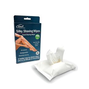 Jokari Biodegradable Waterless Shaving Wipes for Women and Men 12 Pack. Travel Quick Shave, Portable, Skin-Friendly for Hair Removal from Legs, Face and More (1)
