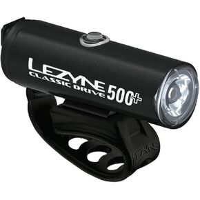 LEZYNE Classic Drive 500 Lumens Bicycle USB Rechargeable IPX7 White LED Front Light w/Multiple Solid & Flash Modes | Integrated Versatile Strap Mount Compatible w/Helmets & Handlebars