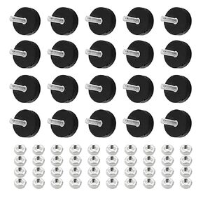 20 PCSNeodymium Magnets Rubber 22mm 3.5kg/7.7lbs. TPE Rubber Wrapped Magnetic Fixing Base Anti Scratch M4 Male Thread Stud for Connecting Tools, Suspensions, LED Lighting, Signals, Micro Devices