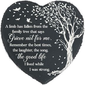 Memorial Stone Garden Sympathy Plaque Slate Stepping Stones Memorial Gifts for Loss of Loved One in Loving Memory Funeral Gift TNA24, Black