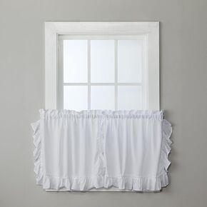 SKL Home by Saturday Knight Ltd. Sarah Tier Pair with Tiebacks, White, 82 inches x 54 inches