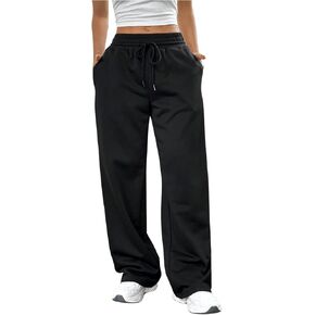 SOLY HUX Girl's Baggy Straight Leg Sweatpants High Waist Drawstring Casual Athletic Pants