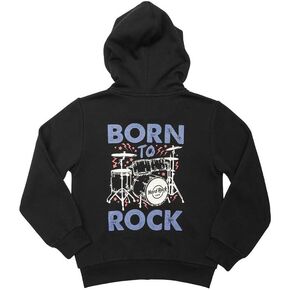 Hard Rock Youth Kids Unisex Born to Rock Zip Fleece Hoodie Black