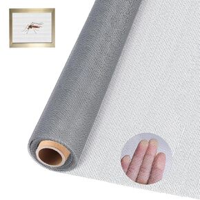 304 Stainless Steel Woven Wire mesh, 23.2 "X120.5" (59cm X 306cm) Window Screen, Suitable for Doors and Windows, Effectively preventing mice, Snakes, Insects, Birds, Wasps, and Rodents from Entering.