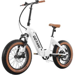 Gotrax F5 Folding Electric Bike with 48V 13.6Ah Battery, 113KM(Pedal-Assist1)& 32km/h Power by 500W, 7-Speed & Front Suspension for Fat Tire E-Bike