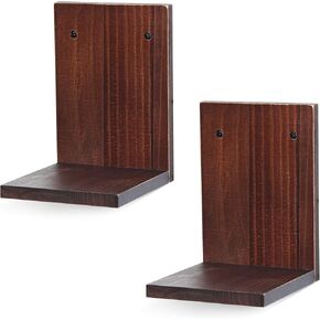 Small Floating Shelf for Wall,Mini Wall Ledges Shelves Wooden Set of 2,Plants Hanging Storage Display Decor Indoor for Living Room Bedroom Bathroom Kitchen Office Decoration (Rustic Walnut)