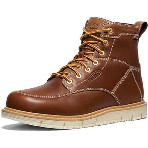 KEEN Utility Men's San Jose 6" Soft Toe Waterproof Wedge Work Boots, Tortoise Shell/Star White, 7