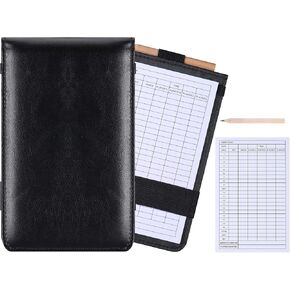 2 Pack Leather Golf Scorecard Holder and 40 Pcs Scorecard and 2 Pcs Pencil, Golf Scorecard Book Golf Yardage Book Golf Notebook Golf Journal for Sports Outdoor Golf Club Accessories