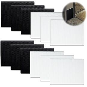 12 PCS Self-Adhesive Door Corner Seals Exterior Door Frame Seal Door Frame Seal Corner Foam for Weather Stripping and Draft Protection Corner Seal (White, Black)