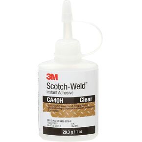 3M Scotch-Weld Instant Adhesive CA40H, Clear, 1 fl oz Bottle, 62382903300