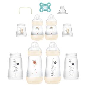 MAM Grow with Baby 15-Piece Gift Set, Newborn 0-4 Months, Anti-Colic Bottles and Silicone Nipples SkinSoft, Essential Baby Items, Girl
