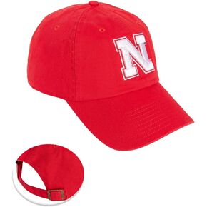 Desert Cactus University of Nebraska Baseball Hat Huskers GBR NU Brimmed Embroirderd Hats Cap Adjustable Cloth Strap Adult (Style A1) Red