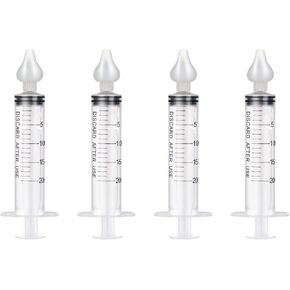 Infant Nasal Irrigator, 2 Box Portable Syringe Nasal Irrigator Nose Wash Cleaner Sinuses Rinsing System Device(20ml)