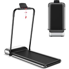 Goplus Folding Treadmill, Ultra-Thin Installation-Free Foldable Electric Treadmill, Low Noise, Walking Jogging Machine, Portable Superfit Treadmills for Home Office