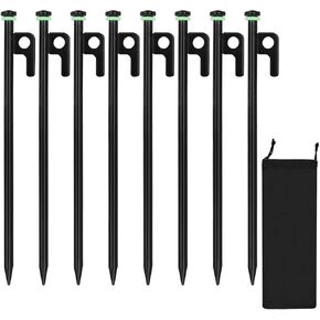 20Pcs Tent Stakes, 16in Heavy Duty Tent Stakes, Dia 0.35" Forged Steel Stakes Heavy Duty for Tent Used on Rocks, Grassland, Snowfield(20Pcs 16in Stakes) in Kuwait