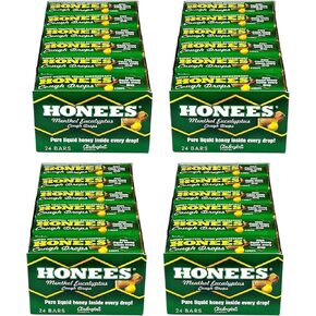 Ambrosoli Honees Menthol Eucalyptus Cough Drops, 9-Drop Bars box of 24 ( Multi-pack of 96 Bars)