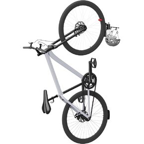 Mount Plus BIKE-01S Swivel Vertical Wall Mount Bike Storage Rack For Classic and Mountain Bike With Space of Bike Helmet | Save Space with Swings 180 Degrees | Easy Push and Pull to Wall Mount
