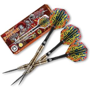 Shot Darts Steel Tip, Roman Empire Legion (23g/ 24g/ 25g) 90% Tungsten Barrels, Front Balanced with Secure Grip, Professional Dart Set and Flights Made in New Zealand, Metal Tip Bar Darts