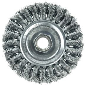 Weiler 13120V 4" Standard Twist Knot Wire Wheel, .020" Steel Fill, 5/8"-11 UNC Nut, Vending Ready, Made in The USA, (Pack of 5)