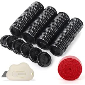 QCQIANG 50Pcs 1" Rubber Grommet, Drill Hole Firewall Hole Plugs Wire Protection, Rubber Plugs for Holes Assorted Sizes with Cable Sticky Tape and Small Tool