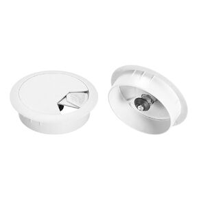 uxcell 2Pcs Cable Hole Cover 2 Inch/50 mm ABS Desk Cable Wire Cord Grommet Hole Cover for Office PC Desk Cable Cord Organizer, White