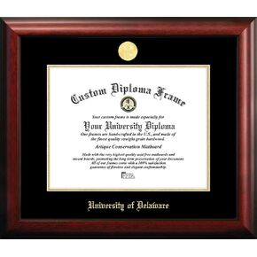 Campus Images DE999GED University of Delaware Embossed Diploma Frame, 12" x 16", Gold