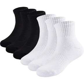 Boys Athletic Cushioned Crew Socks Thick Cotton Sports Socks 6 Pairs 5-14 Years