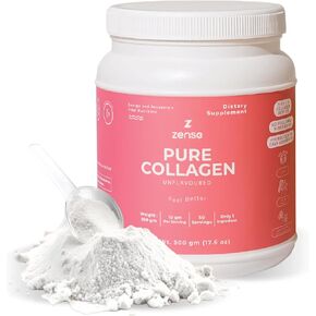 ZENSE Pure Type I&III Collagen Powder 100%- Hydrolyzed Collagen Peptide-Joint, Skin, Hair, Nail Support- Quick dissolved Collagen - Highest Protein, Highest Pure Collagen Content, Free additives