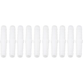 10Pcs Plastic Hose Barb Fitting Straight Equal Barbed Splicer Mender Joint Union Adapter (6-6mm straight through)