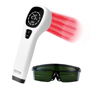 VEVOR Red Light Therapy Device, Portable Red Light Therapy for Body and Pets, Handheld Red Light Healing Device with LED Display for Muscle Pain Relief & Dog, Cats (12 * 650nm + 4 * 808nm)