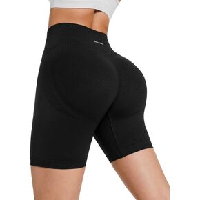 High Waisted Biker Shorts for Women – 6" Black Workout Yoga Compression Novelty Shorts for Gym Running