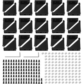 30 Set Black 2040 Series Aluminum Extrusion Profile Connector, Includes 30pcs 2040 Corner Bracket, 122Pcs T-Nuts, 122Pcs Screws and 2Pcs Wrench for 20 x 20mm Series Aluminum Extrusion Profile
