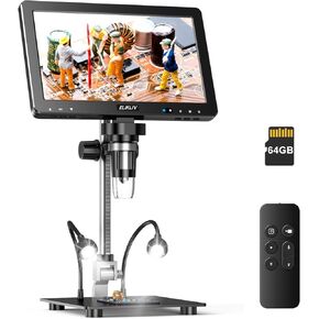 مجهر رقمي Elikliv EDM9 Max 10.1 بوصة HD IPS HDMI 1500X، مكبر مجهر للعملات المعدنية 20 ميجابكسل للعملات المعدنية الخطأ مع شاشة، مجهر لحام LCD لإصلاح الإلكترونيات، 10 أضواء، عرض الكمبيوتر/التلفزيون، 64 جيجابايت in Kuwait