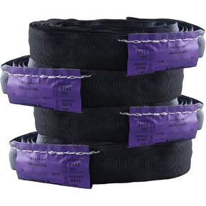 Black Spanset Polyester Round Sling -2,600 lb. Vertical Capacity, 5,200 lbs Basket - Heavy Duty Lifting Strap for Aerial Circus or Strage Use 2 Pack (Puple -Vertical Capacity 2,600 lbs, 2FT)