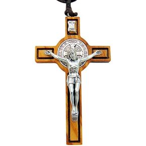 Olive Wood St. Benedict Cross Size: 2 3/4" H - Made in Italy