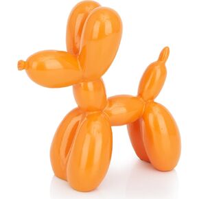 Balloon Dog Statue Decor, 4 inch Vibrant Yellow Balloon Dog Animal Sculpture, Small Nick Nacks for Shelf Decor, Small Eclectic Decor Desktop, Shine Balloon Dog