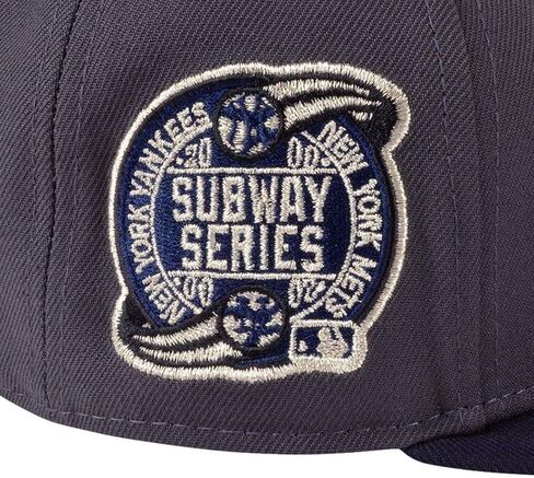 New Era NY New York Yankees 9FIFTY Cooperstown 2000 Subway Series Retro 5 Georgetown Snapback Cap, Hat Dark Grey Navy in Saudi Arabia