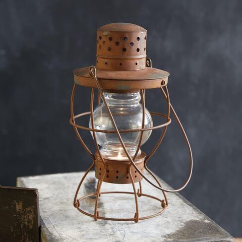 CTW Home Collection Ridge Mountain Railroad Lantern، قطر 6 بوصة، معدن، أزرق، المنزل، ديكور المنزل in Kuwait