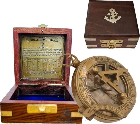 Sundial Clocks Brass Compass Custom Compass, Wedding Gift, Groomsmen Gift, Wedding Keepsake, Christmas, Baptism, Graduation, boy Scouts, Sundial, Nautical, Anniversary, Fathers Day in Saudi Arabia