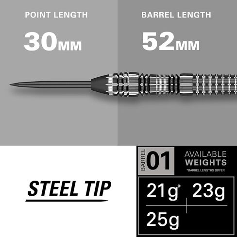Phil Taylor Power 8-Zero Black P8Z4 80% Tungsten Steel Tip Darts Set in Saudi Arabia