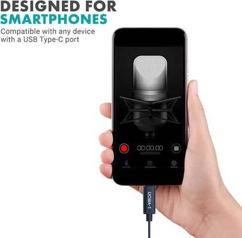 Movo Female 3.5mm TRRS Microphone Adapter Cable to USB-C Connector Dongle Compatible with Apple iPhone 15 and up, iPad Smartphones and Tablets - Optimized for Microphones/Pro Audio in Kuwait