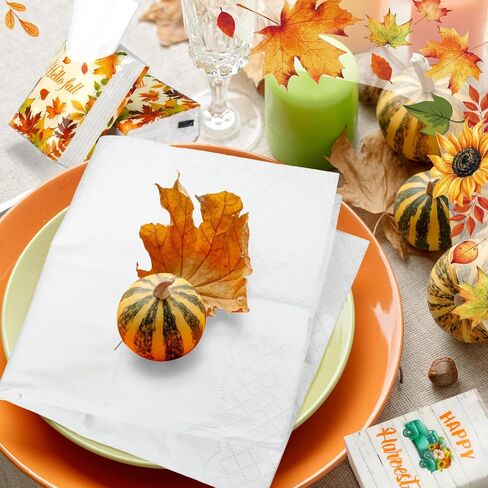 Therwen 100 Pack Hello Fall Pocket Tissues Travel Packs Bulk Thanksgiving Party Favors 1000 Sheet Small Tissues Pocket Packs 3 Ply Mini Travel Size Tissue Packs for Goodie Bag in Saudi Arabia