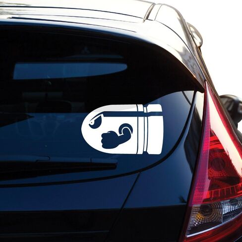 Yoonek Graphics Bullet Bill Inspired Decal Sticker for Car Window, Laptop, Motorcycle, Walls, Mirror and More. # 458 (6" x 9.8", Black) in Saudi Arabia