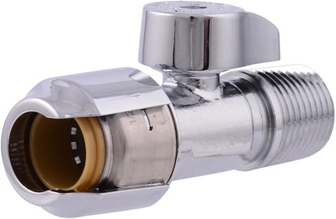 SharkBite Max 1/2 x 1/2 Inch MIP Straight Stop Valve, Quarter Turn, Push to Connect Brass Plumbing Fitting, PEX Pipe, Copper, CPVC, PE-RT, HDPE, UR24947 in Saudi Arabia