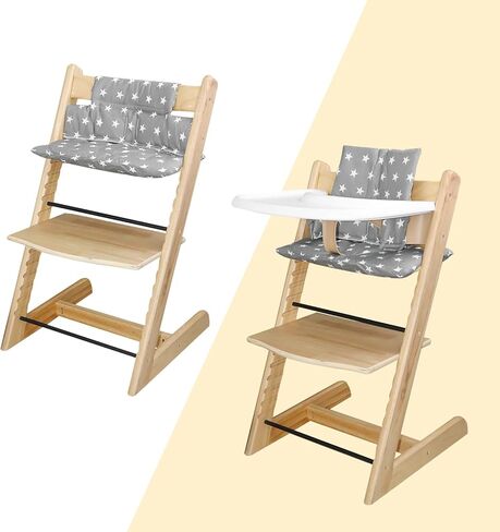 بالنسبة لوسادة الكرسي العالي Stokke، ناعمة ومريحة بالنسبة لوسادة الكرسي العالي Tripp Trapp، فإن مجموعة وسائد Tripp Trapp تجعلها أكثر أمانًا وراحة للطفل للجلوس عليها (نمط البقع الملونة) in Kuwait