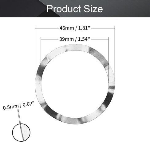 MroMax 304 Stainless Steel Wave Spring Washer-0.98" x 0.75" x 0.01"(ODxIDxT) Sealing Gasket for Screw Bolt Metallic for Home Decoration, Outdoor Construction Silver 10PCS in Saudi Arabia