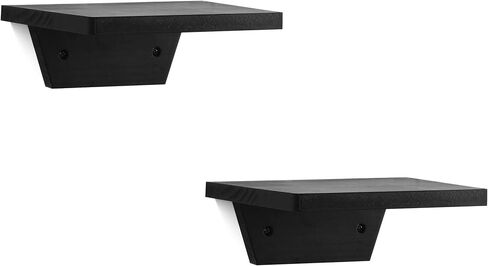PHOENANCEE Trapezoidal Floating Shelves,Small Shelf for Wall Set of 2,Mini Wood Ledges Display Storage Decor Chic for Living Room,Bedroom,Kitchen,Office Decoration(Black) in Saudi Arabia