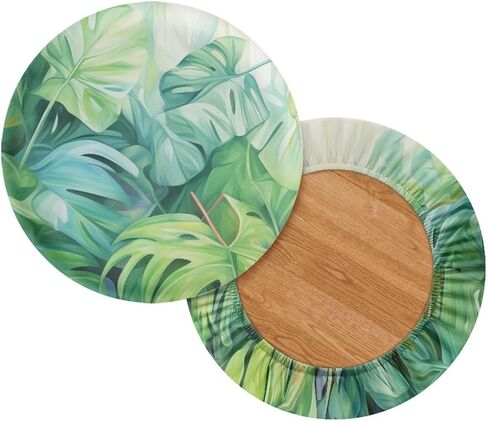 Palm Leaf Breathable Soft Round Stool Covers with Elastic Band 13-15 Inch Furniture Chair Seat Cover Washable Quick-Drying Bar Stool Covers Resuable Round Chairs Cushion in Saudi Arabia